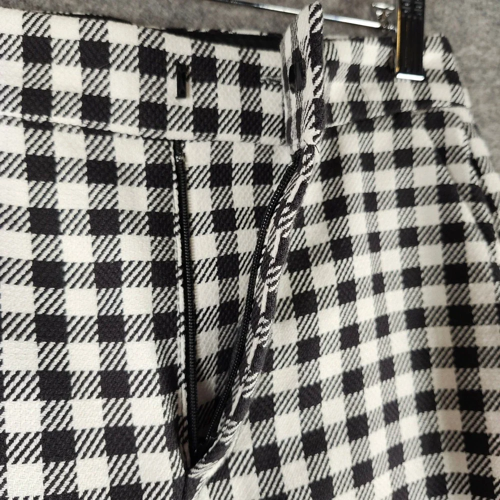 Kate Spade New York Gingham Cropped Pants‎ Women's Size 0 Black White Checkered